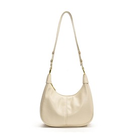 Small Hobo Bags for Women Crescent Retro Tote Handbags PU Leather Shoulder Bag 2025, White, Small