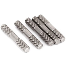 TOP-VIGOR 5Pcs Double End Threaded Stud Screw Bolt, M5x30mm 304 Stainless Steel Rod Bolts Thread Reducer Adapter, Adjustable Push Rod Stud for Furniture Hardware Machinery Maintenance and Fixes