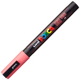 uni-ball 186527 - POSCA Marker with Fine Bullet Tip, 0.9-1.3 mm Line Width, Coral Pink, Pink