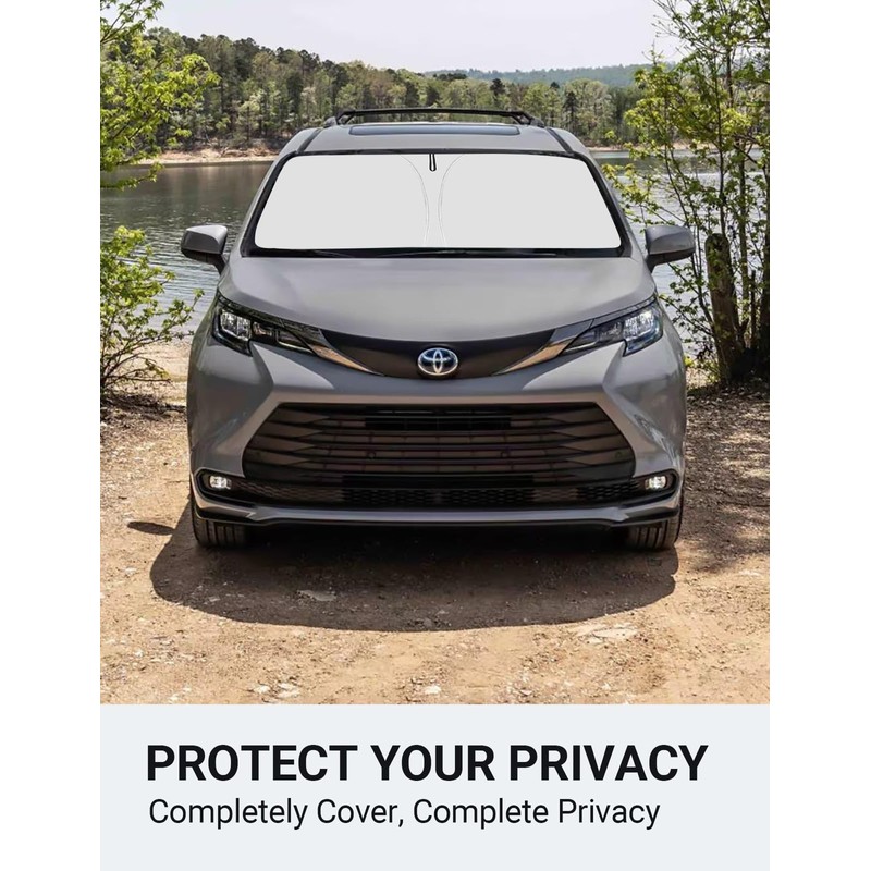 Parasol plegable para parabrisas delantero, ajuste personalizado, para Toyota Sienna