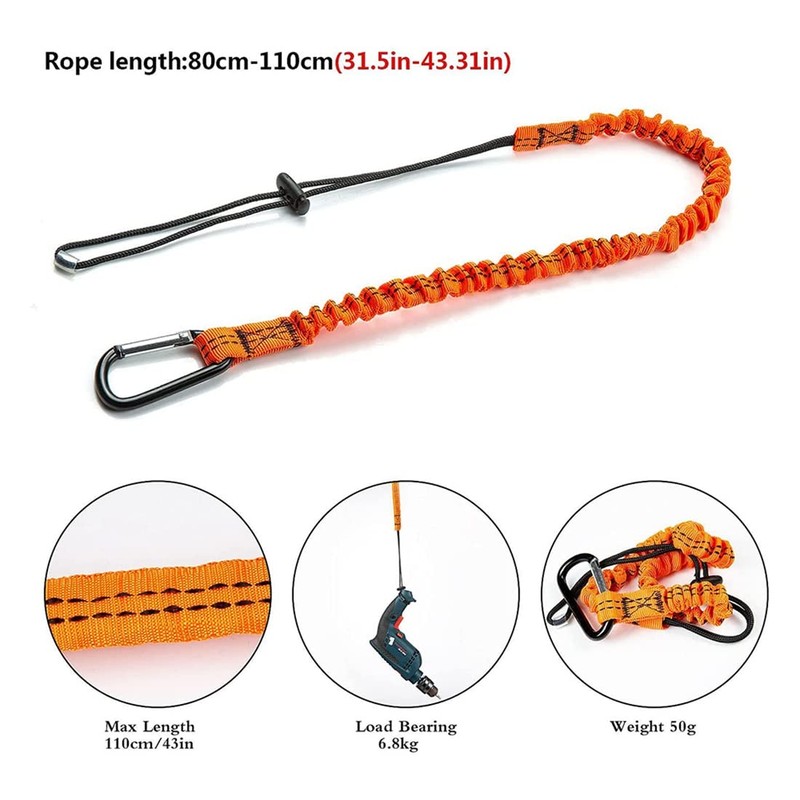 Pvcqjkd Tool Lanyard,3 Pcs Lanyard with Carabiner,Shock Absorbing Lanyard Adjustable