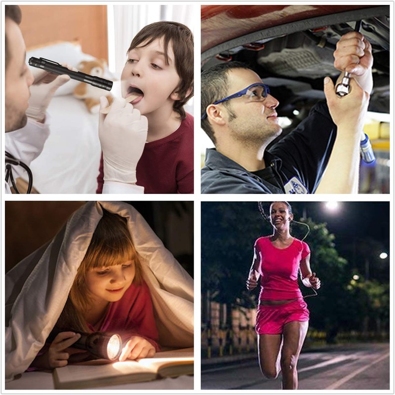 COSMOING LED Pen Flashlight, Zoomable 3 Modes Pen Light Flashlight