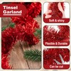50 Feet Christmas Tinsel Garland, Metallic Twist Garland Wall Hanging
