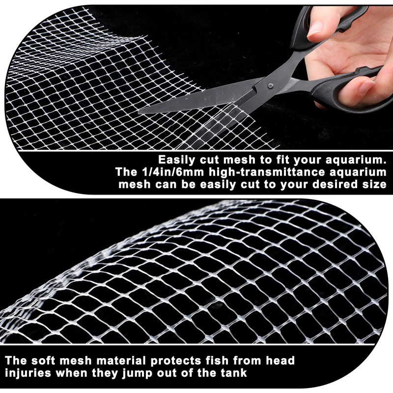 Clear Mesh Netting Material, Aquarium Mesh Lid 3.3 x 5