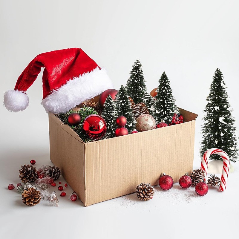 20pcs Snowy Pine Trees Mini Christmas Trees Covered Snow with