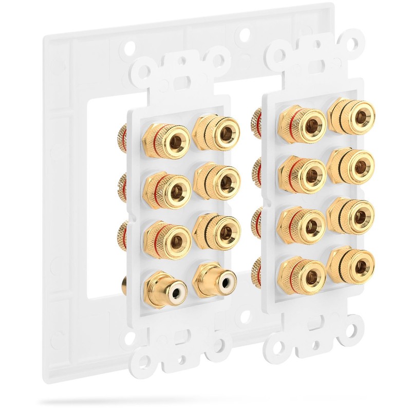 Fosmon 2-Gang 7.1 Surround Sound Distribution Home Theater Wall Plate,