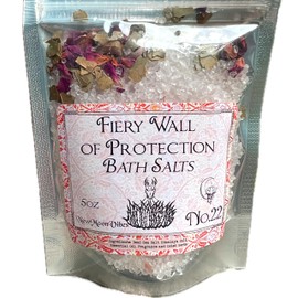 Fiery Wall of Protection Bath Salts Real Herbs Infused with Essential Oils Powerful Spiritual Barrier Purification Negativity Barrier Conjure Rituals Spells Wicca Pagan Hoodoo