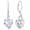 YL Heart Dangle Earrings Sterling Silver Infinity Drop Earring Cubic Zirconia Leverback Jewelry for Women