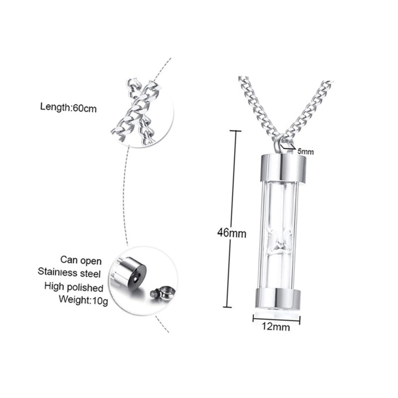 FOMIYES Glass Urn Necklace with Sand Clock Pendant Memorial Jewelry