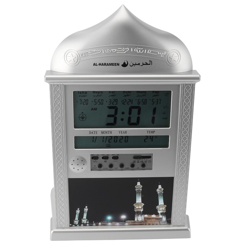 Digital Azan Mosque Prayer Clock Calendar Alarm Clock Multifunction Muslim