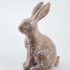 Set of 2 Easter Bunny Figures Made of Resin, Brown