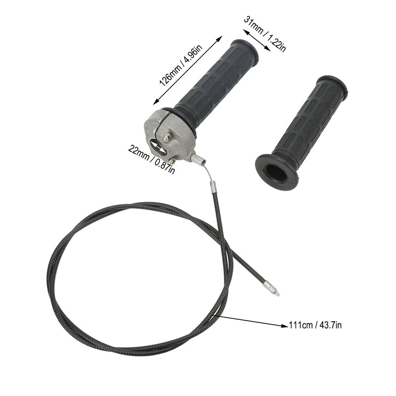 2PCs Twist Throttle Cable Handle Accelerator Handle Grips Replacement for