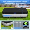 Holiwei 12x18 Ft Rectangular Pool Cover with Reflective Strips for