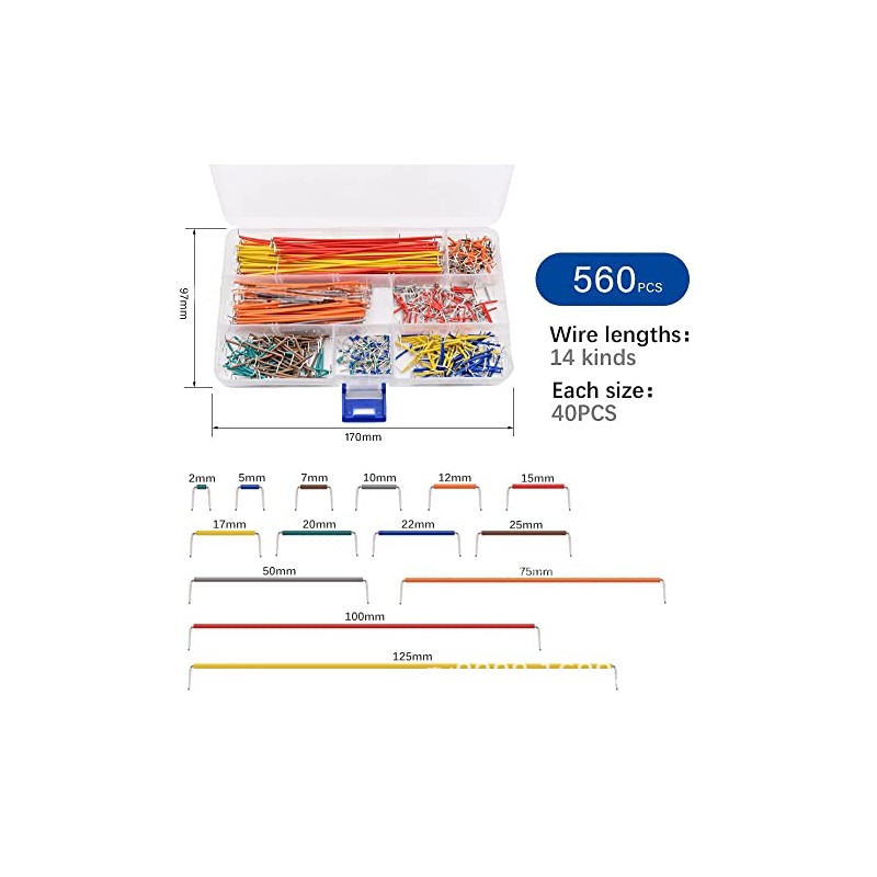560Pcs Jumper Kits Breadboard Lines Circuit Board Jumpers U Shape