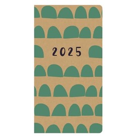 2025 Eco Diary Fully Recyclable Slim Week to View Kraft Brown Minimalist Green Design