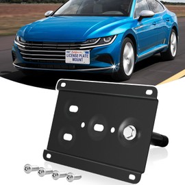 License Plate Holder Front License Plate Bracket No Drill Tow Hook Mount Anti-Theft License Plate Frame Compatible with Volkswagen Arteon 2019-2023, Jetta and GLI 2019-2023