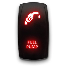 Fuel Pump - Red - Laser Etched 5-Pin Double Pole Single Throw Fuel Pump Maintained ON-Off DPST Toggle Switch 20A 12V