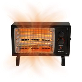 Comfort Zone Portable Indoor Radiant Space Heater, 1500 watts, Adjustable Thermostat, All Metal Body, Wire Element, Overheat Protection, Radiant Heat, Ideal for Home, Garage, or Workshop, Black
