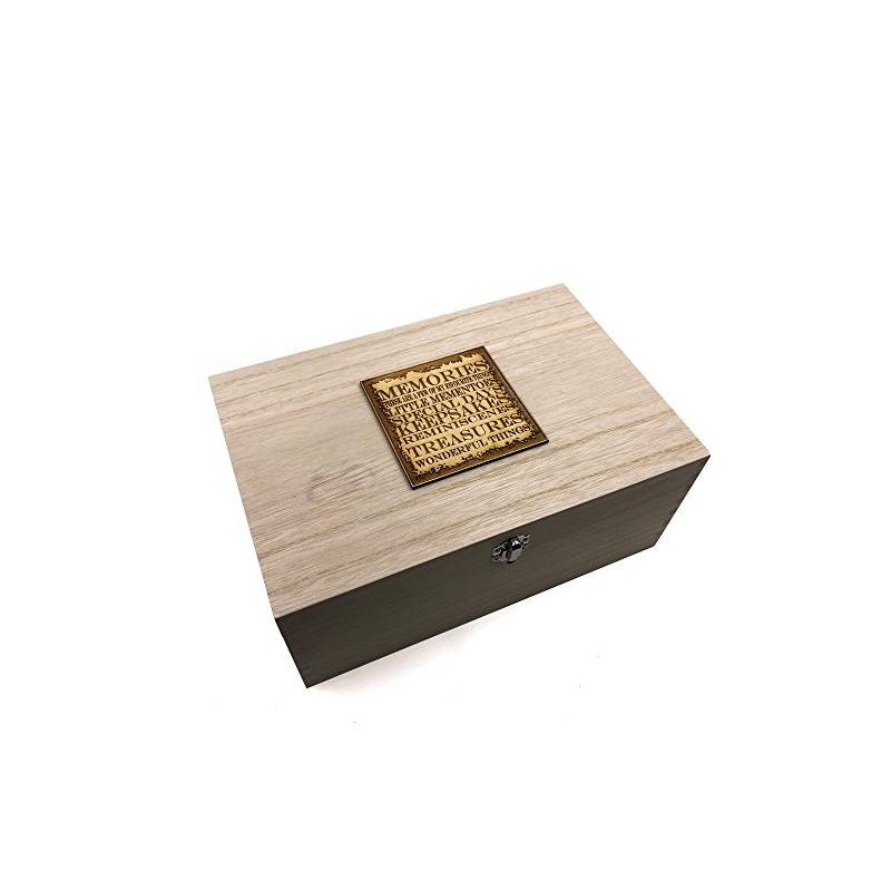 Raised Words Large Wooden Memory Keepsake Box