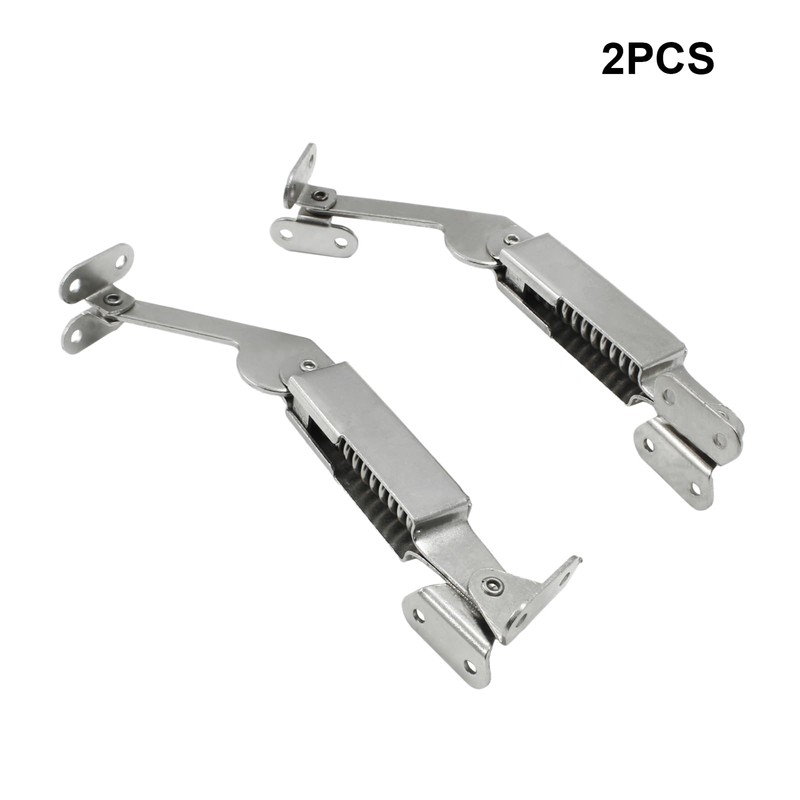 Litoexpe 2pcs Spring Lid Support, Left & Right, Silver Iron