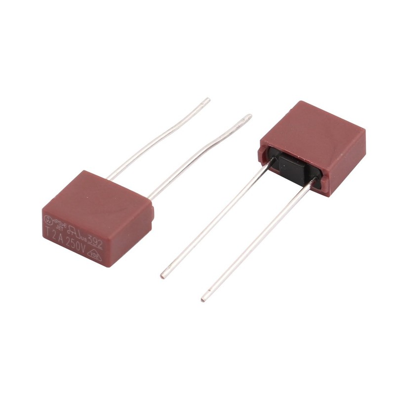 uxcell 15Pcs 250V 2A Square Type Slow Blow Radial Lead