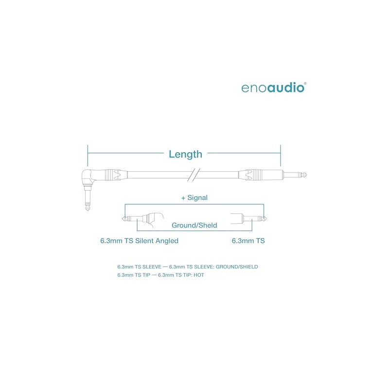 enoaudio Mogami 3368 Professional Guitar Bass Cable Instrument | Neutrik