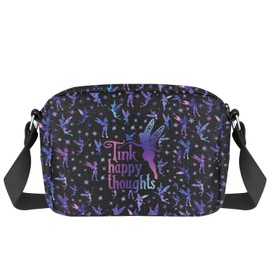 MAOFAED Tink Happy Thoughts Crossbody Bag, Tinkerbell Present, Magic Kindom Gift, Fairy Tinker Gift (tink happyDJCA)