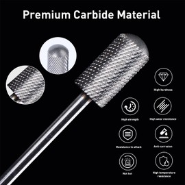 Beautilux Nail Drill Bits, Drill Bit for Nails, 3/32 Inch Nail Bits, Nail Cutter Attachments, for Nail Drill, Tungsten Carbide Drill Bit for Manicure Removal, Acrylic or Hard Gel (NDB-SRB-M)