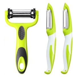 Potato Peeler for Kitchen, Julienne Vegetable Peeler,3 Pieces Stainless Steel Professional Peelers, Non-Slip, Suitable for Peeling for Potato, Apples, Carrots, Cucumber and Various Veg and Fruits