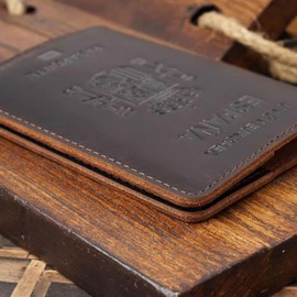 Porta pasaporte español, portadocumentos de piel vaca, tarjetero retro for tarjetas embarque, juego libreta for, funda for Funda para pasaporte(Coffee)
