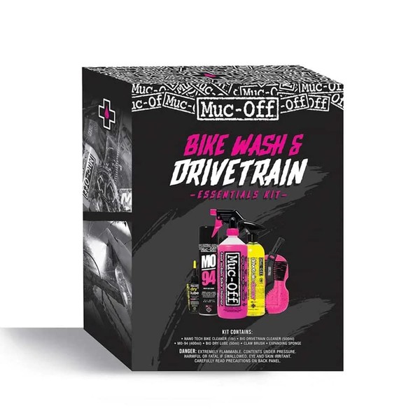 Muc-Off Bike Wash & Drivetrain Essentials Kit - Perfect to Clean, Protect Your Bicycle Drivetrain - Includes Cleaner, Lube and More
