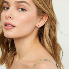 ChicSilver 925 Hoop Earrings for Women Girls Silver / Gold / Rose Gold Cartilage Piercing Earrings Diameter 150 mm 20 mm 30 mm 50 mm 70 mm with Gift Box, Metal, No Gemstone