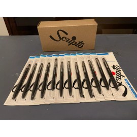 1 Dozen Vintage Scripto Crayon Marker Black No. W749 Marks Almost Anything.