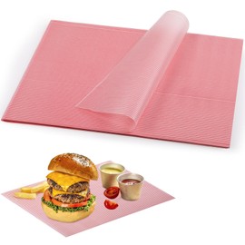 GeeRic Waxed Deli Paper Sheets 10 * 13 Inch, 100 Pcs Food Basket Liners for French Fries, Burgers, Dry Sandwich Wrap Paper Sheets Red Stripe