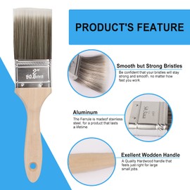 NANAPLUMS Painting Brushes, Set of 5, High-Quality Paint Brush with Paint Can Opener for Precise Painting Work - Acrylic Paint Brush for All Surfaces - Practical Brush Set Painter without Bristle Loss