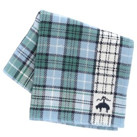 Brooks Brothers 125055-0015-01 Front Gauze / Back Towel Handkerchief Checkered (Blue) Gentleman Men's Towel, Hand Towel, Approx. 9.8 inches (25 cm)