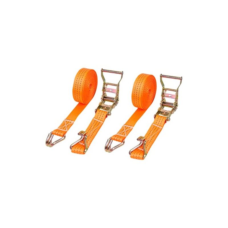 AA Products Heavy Duty Securing Ratchet Straps with Double J-hooks