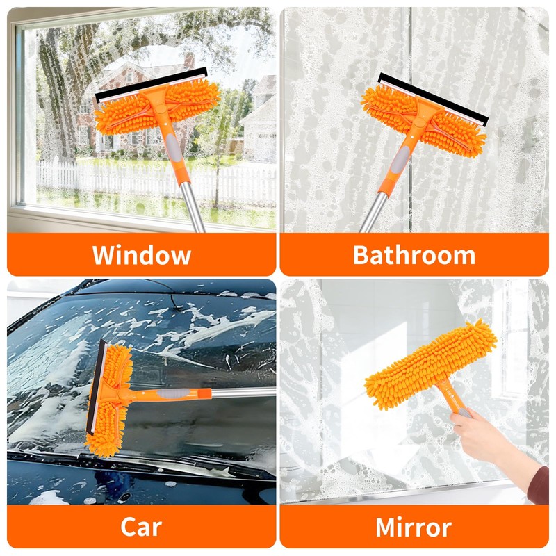 TIMIVO 109" Window Cleaning Squeegee Kit, Professional 2 in 1