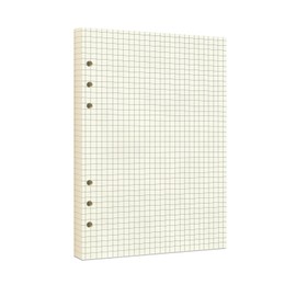 A5 Grid Refill Paper,100GSM A5 Graph Rule Paper/Quad Rule Filler Paper for 6 Ring Refillable Binder/Planner/Diary Journals/Painting, 80 Sheets/160 Pages (Beige-Grid-A5)