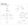 Kingston Brass KB231PL Tub and Shower Faucet with 3-Porcelain Lever