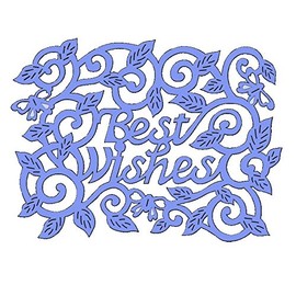 Sweet Dixie "Best Wishes" Swirls Leaves Die, Grey