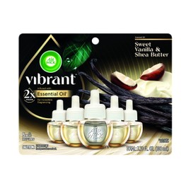 Air Wick Air Wick Plug In Scented Oil Refills, Sweet Vanilla + Shea Butter, Air Fresheners for Home Long Lasting, Room Fresheners,Air Freshener Plug In, Vanilla Essential Oils, House Essentials, 5 ct