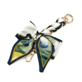 MY MIRONEY Handbag Extender Chain Yellow Silk Bowknot Purse Chain Strap Extender Replacement Women Bag Scarf Decoration for Purse, Handbags, Shoulder Bag, Cross Body Bag