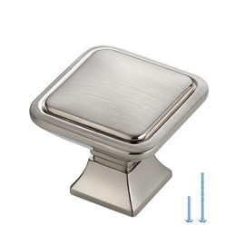 Ravinte Hardware 5 Pack Brushed Nickel Cabinet Knobs Single Hole Center Solid Cabinet Door Handles