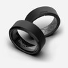 The Ridge Royal Black Beveled Ring Comfort Fit Wedding Band