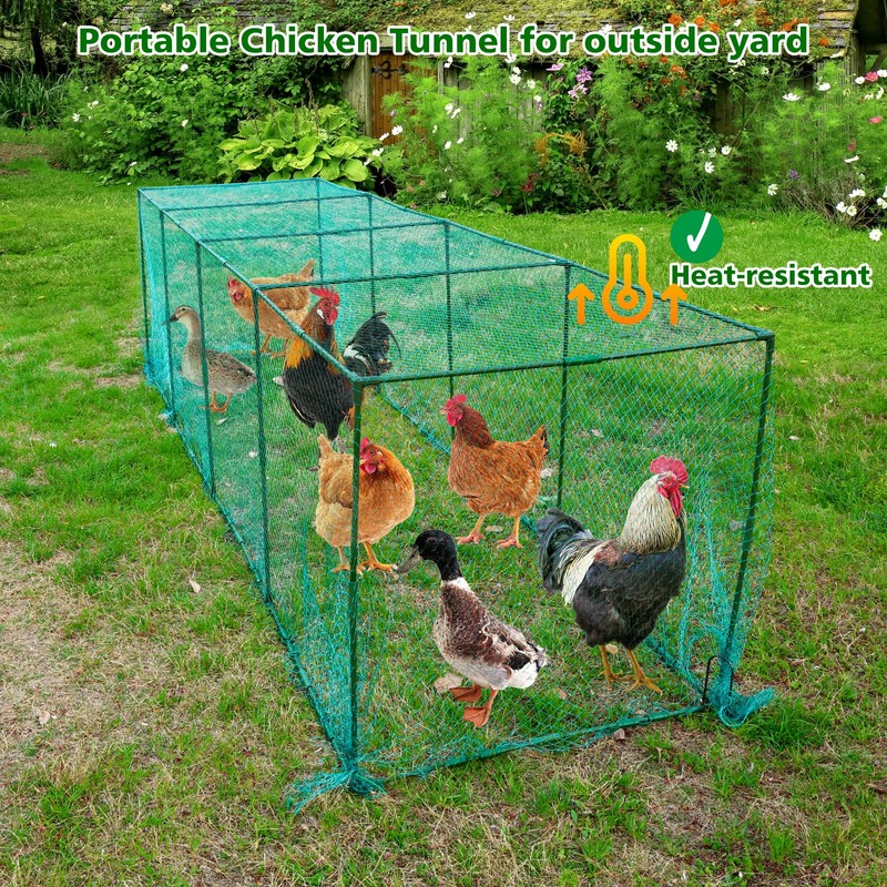 UNIFAMILY Large Chicken Tunnels,126 x 31IN Portable Chicken Coop Cube