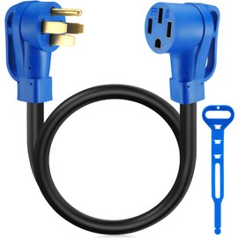 Kanayu 3ft 50 Amp RV/EV Extension Cord Compatible with NEMA 14-50P to 14-50R ETL List 4 Prong Flexible Heavy Duty STW Outdoor Waterproof Power Cord with Grip Handle for RV EV Camper