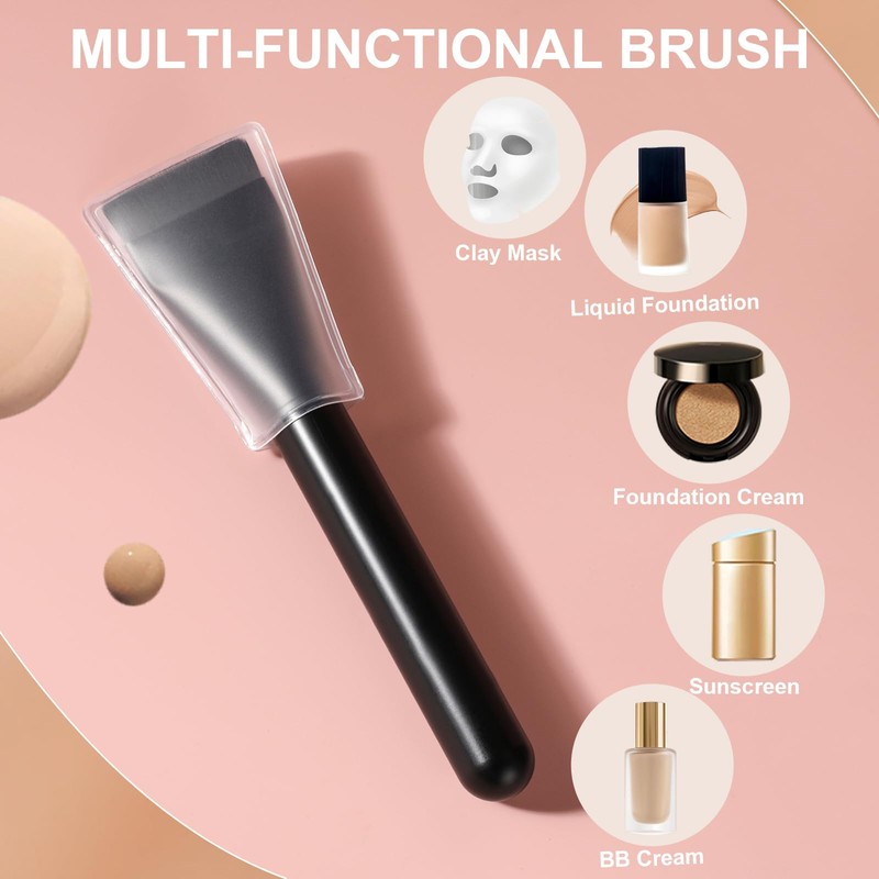 Flat Foundation Brush for Liquid Makeup,14CM Premium Fast Flawless Flat