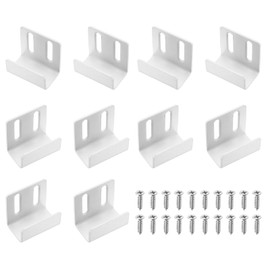 sourcing map 10 Pcs Stainless Steel Tile Hanger, Adjustable Tile Display Wall Hanger Mounting Bracket Wall Mounted Hook Fastener Bracket for Mirrors Picture Frames, White (Inner Width 20mm)