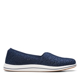 Clarks Breeze Emily Mocasín para Mujer, Azul Marino sintético, 10 Wide